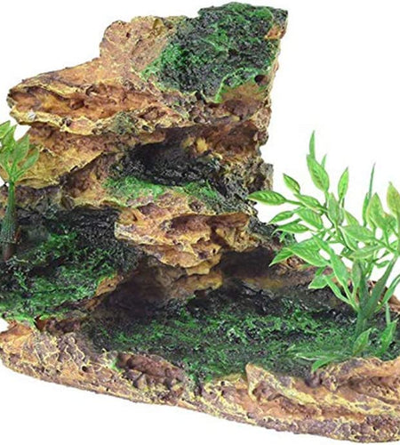 Reptile Small Hide, Turtles Hide Cage, Artificial Plant Rock, Humidified Habitat Decoration