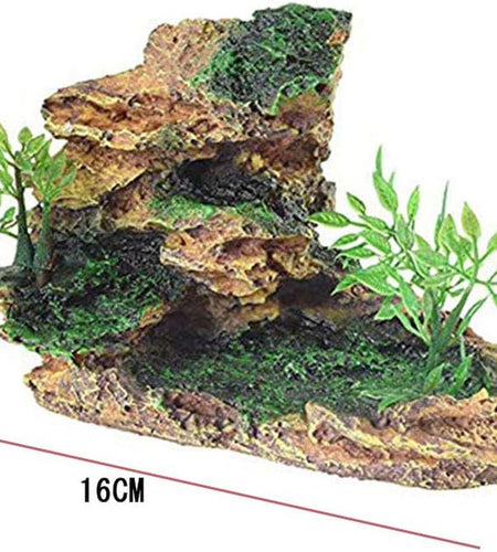 Reptile Small Hide, Turtles Hide Cage, Artificial Plant Rock, Humidified Habitat Decoration