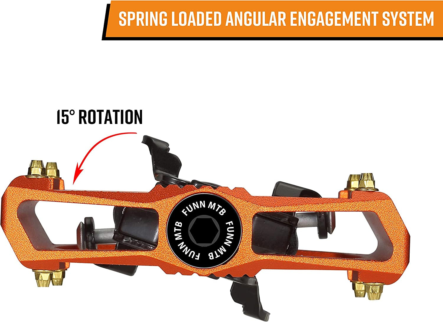 Ripper Mountain Bike Clipless Pedal Set, Rocker Clip Mechanism, SPD Compatible, 9/16-Inch Crmo Axle